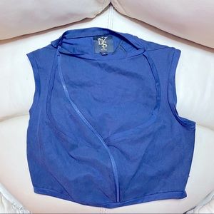 DSY NY blue sleeveless crop top